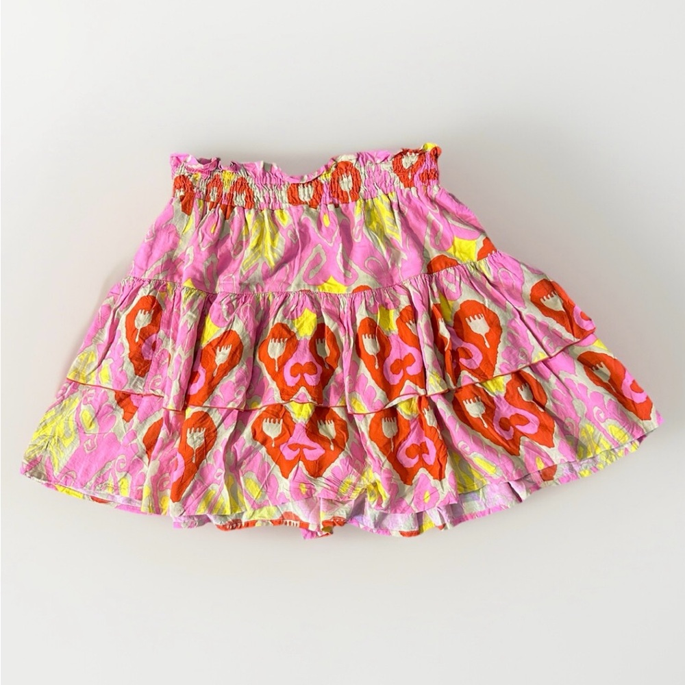 Feather & Find Pink‎ Multi Tiered Flouncy Rayon Freya Skirt Boho Resort  Size L